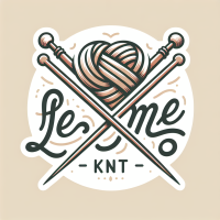 A knitting logo with ‘’lene knit’’ written