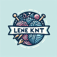 A knitting logo for website with ‘’lene knit’’ written 