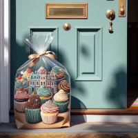 Cupcakes in a bag delivered outside of door